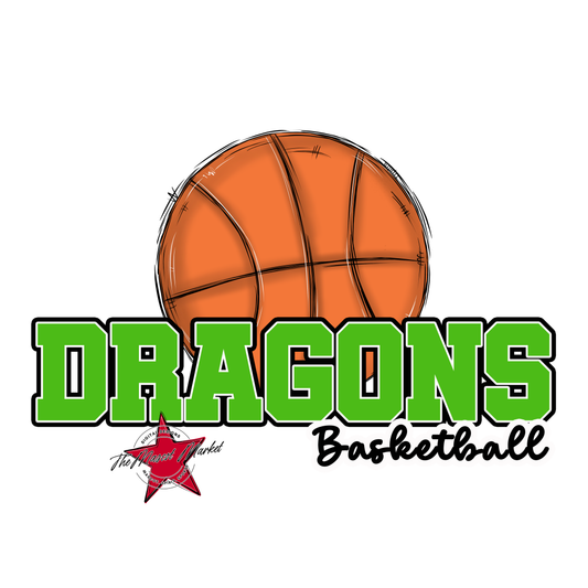 Dragons Varsity Basketball-Bright Green