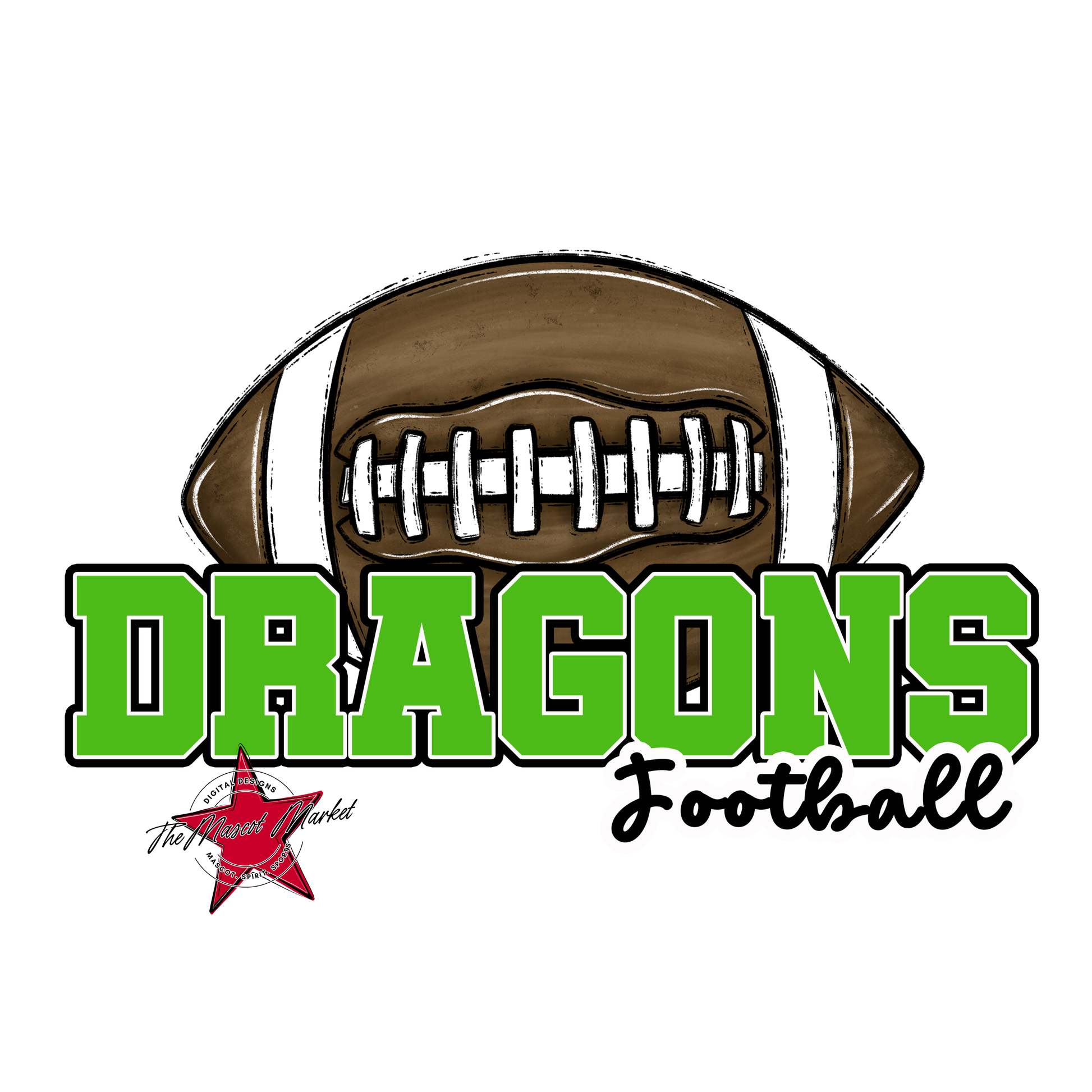 Dragons Varsity Football-Bright Green
