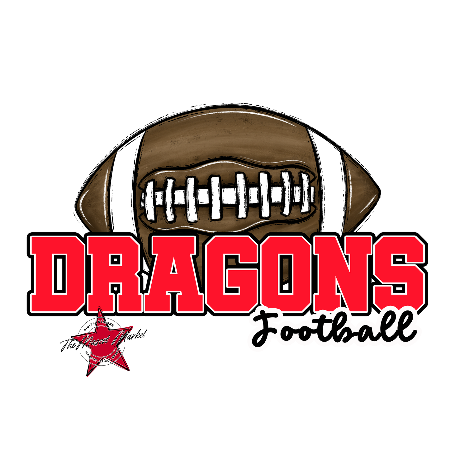 Dragons Varsity Football-Bright Red
