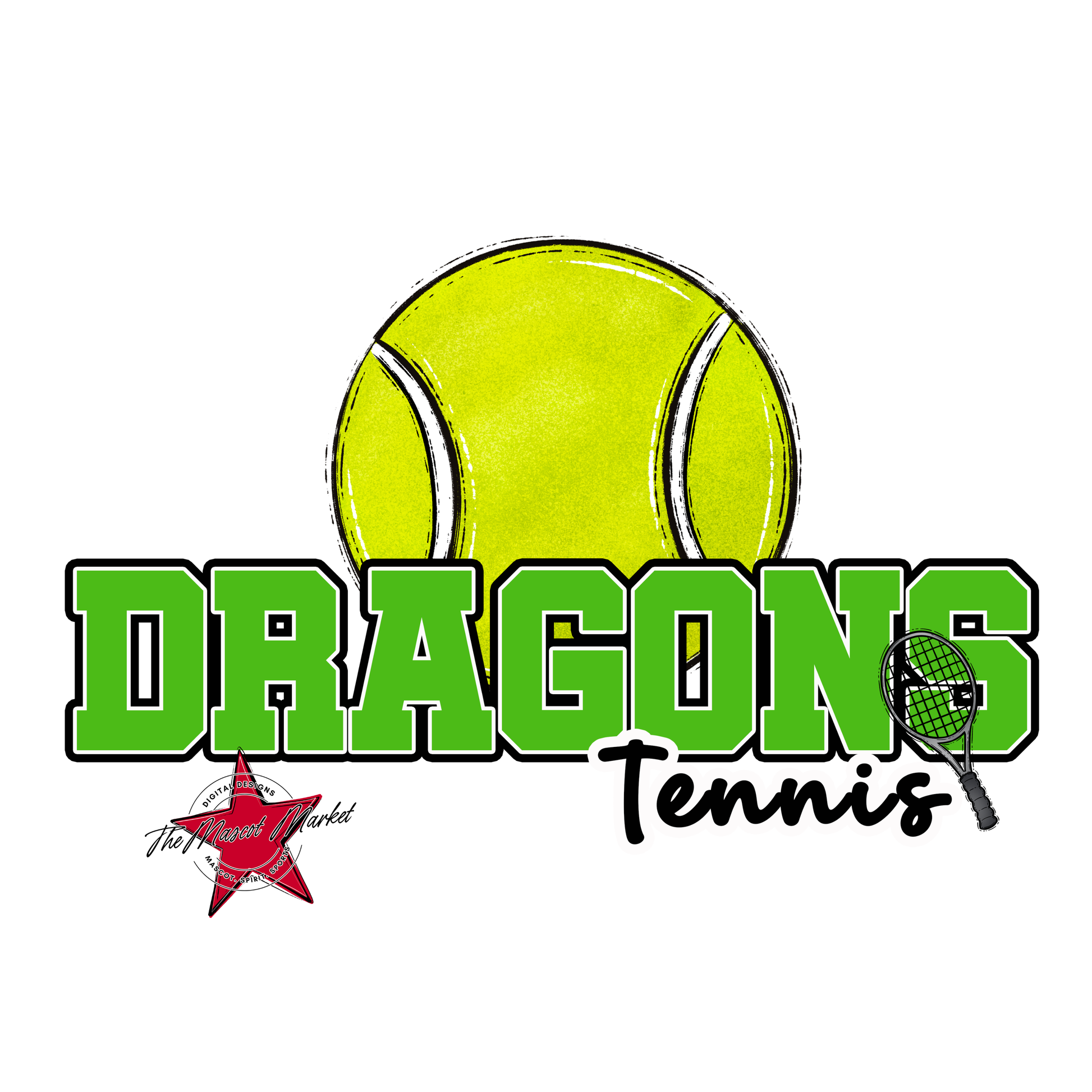Dragons Varsity Tennis-Bright Green