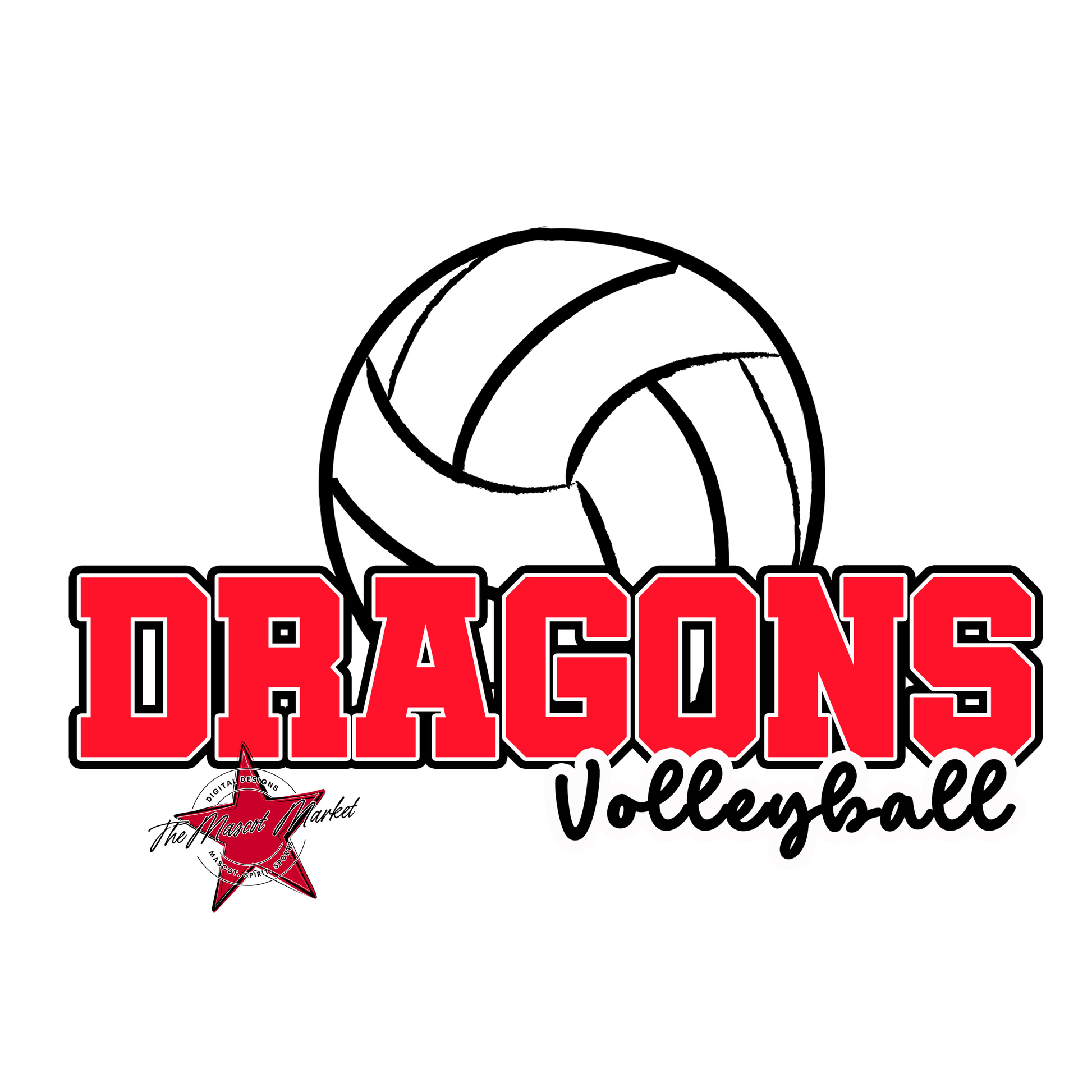 Dragons Varsity Volleyball-Bright Red