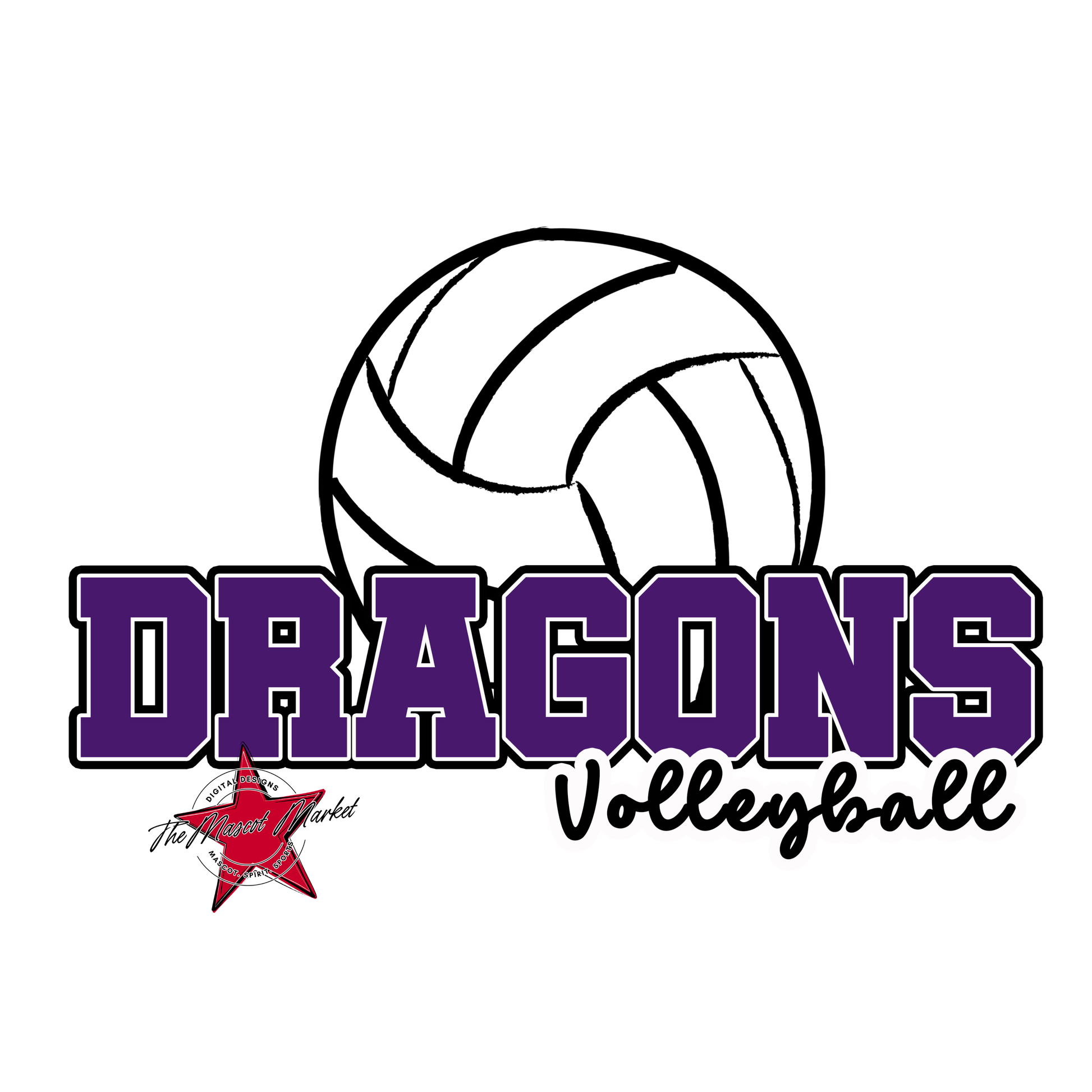 Dragons Varsity Volleyball-Purple