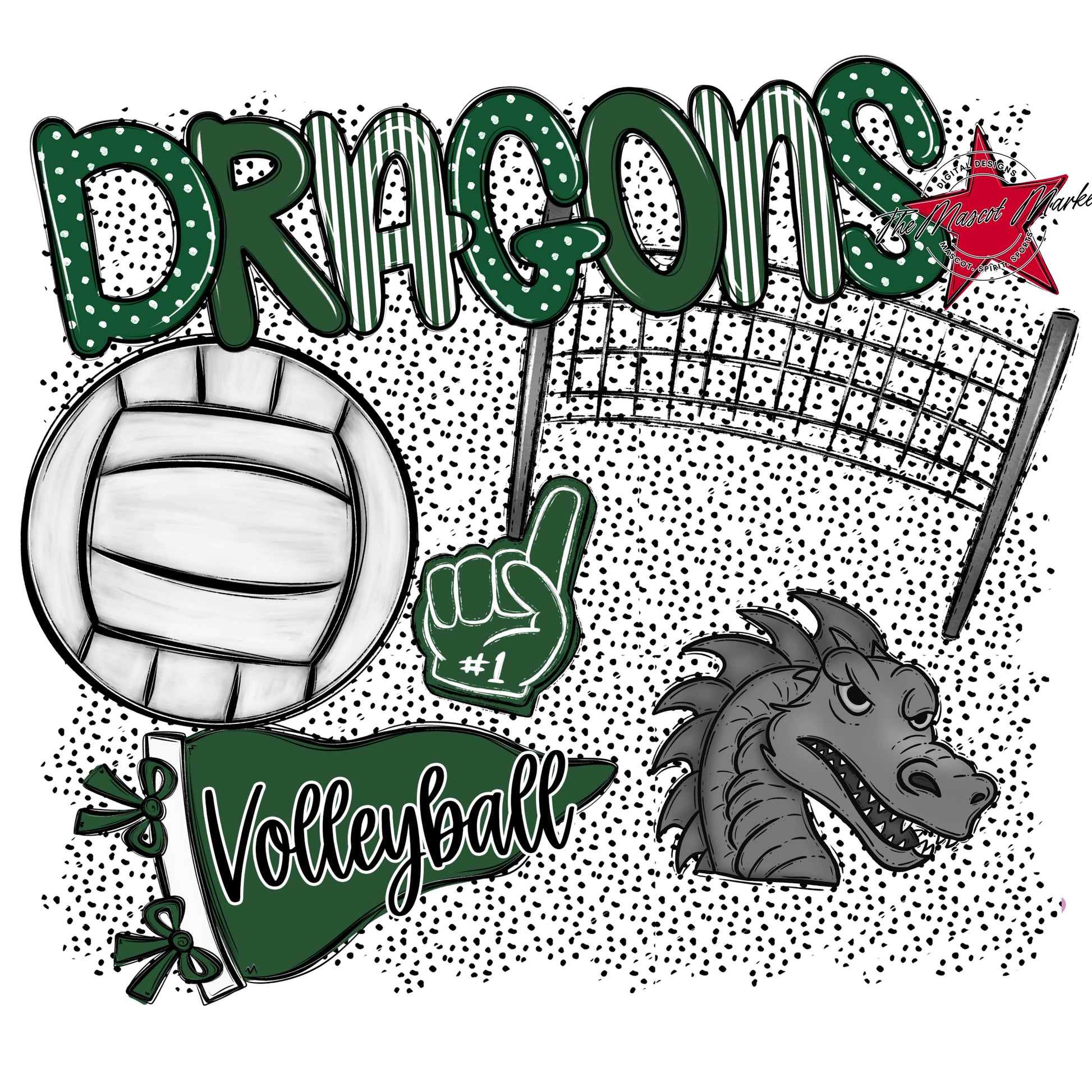 Dragons Volleyball Spirit-Green