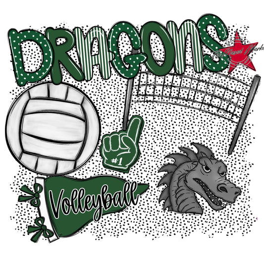 Dragons Volleyball Spirit-Green