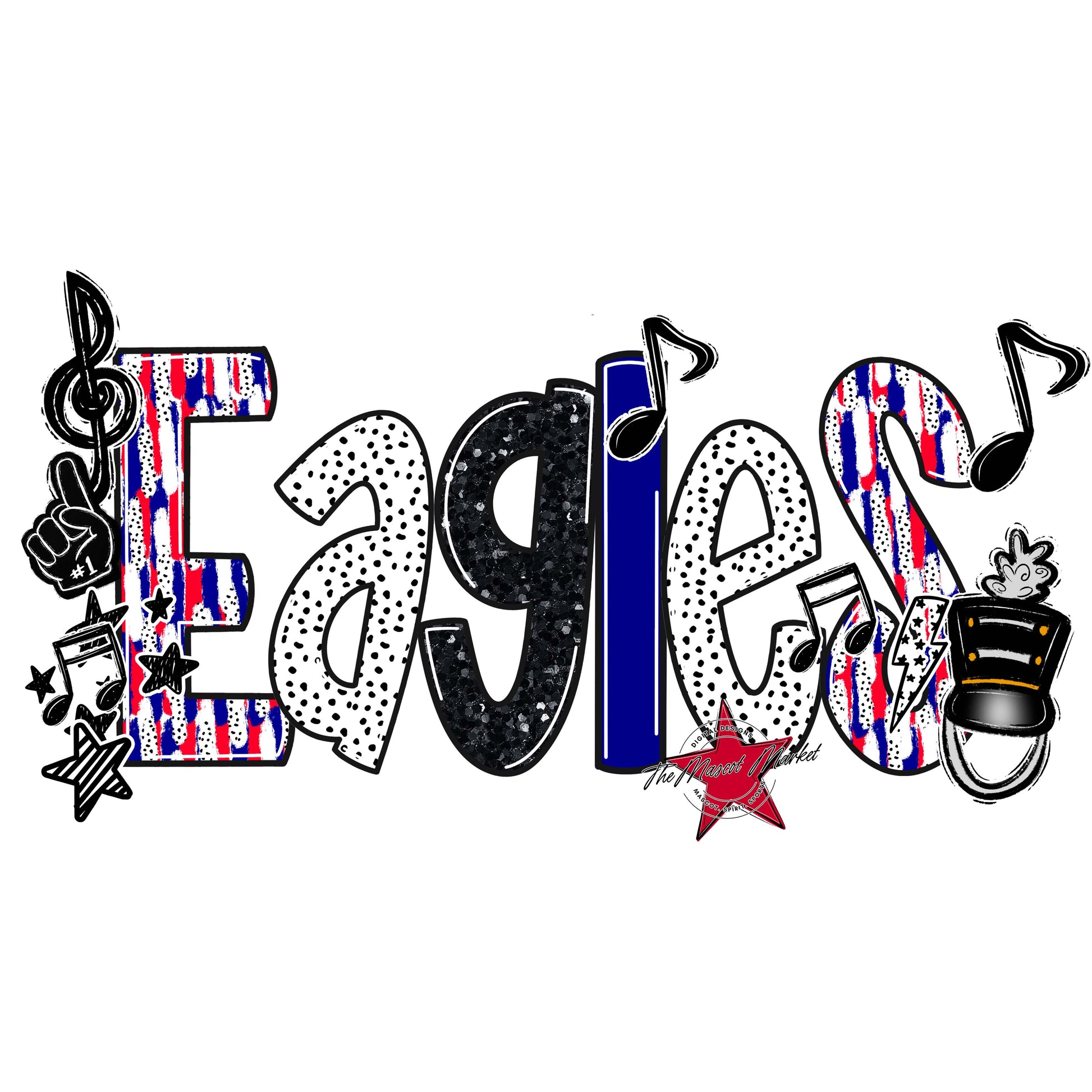 Eagles Band Scrape-Blue & Red
