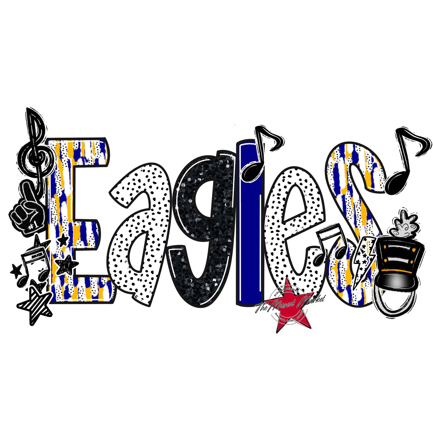Eagles Band Scrape-Blue & Yellow