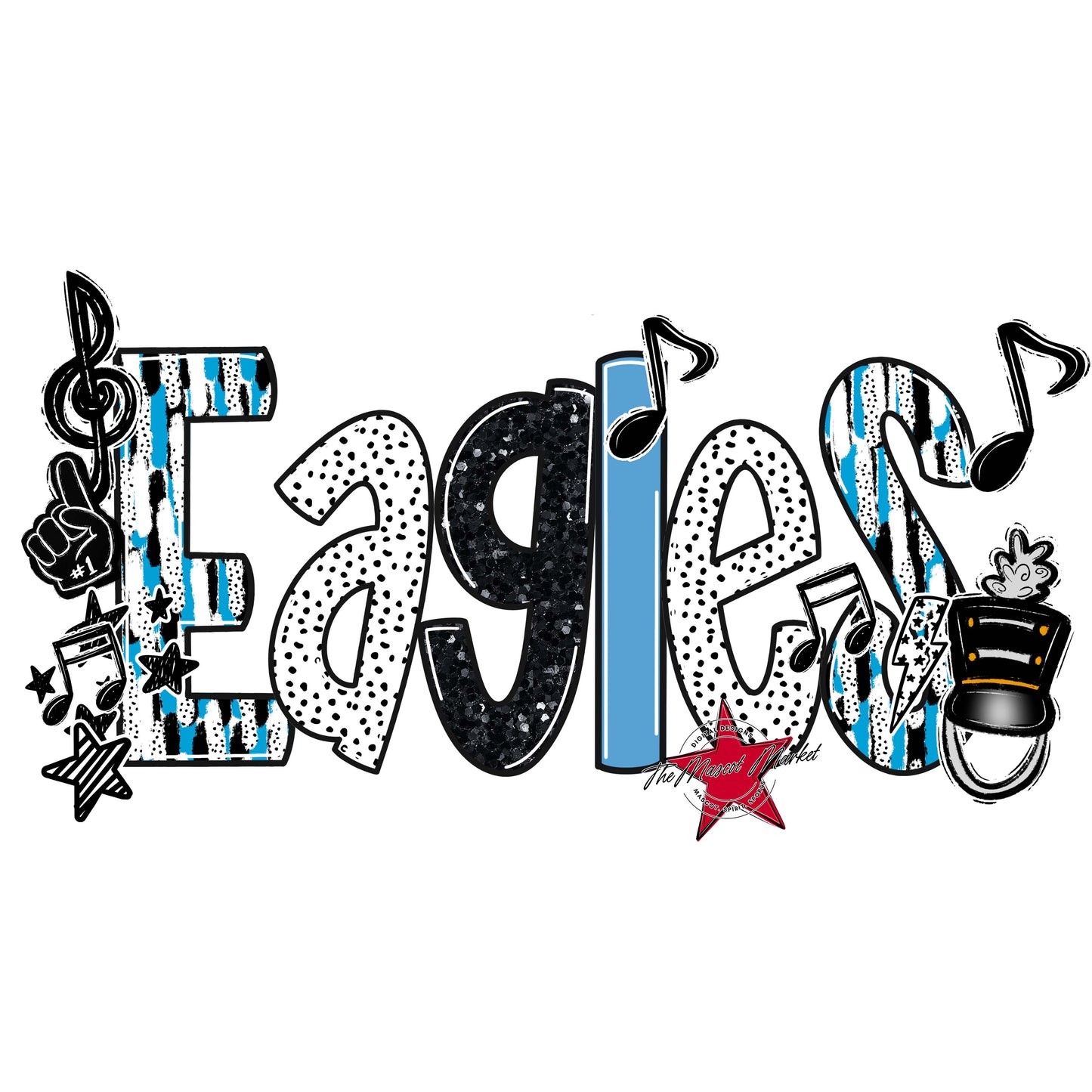 Eagles Band Scrape-Carolina Blue