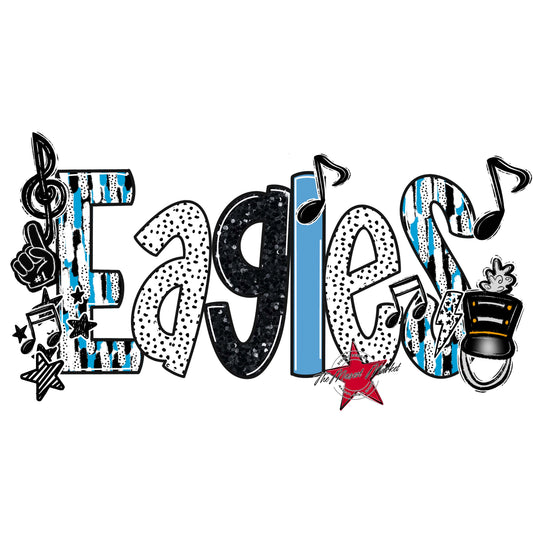 Eagles Band Scrape-Carolina Blue