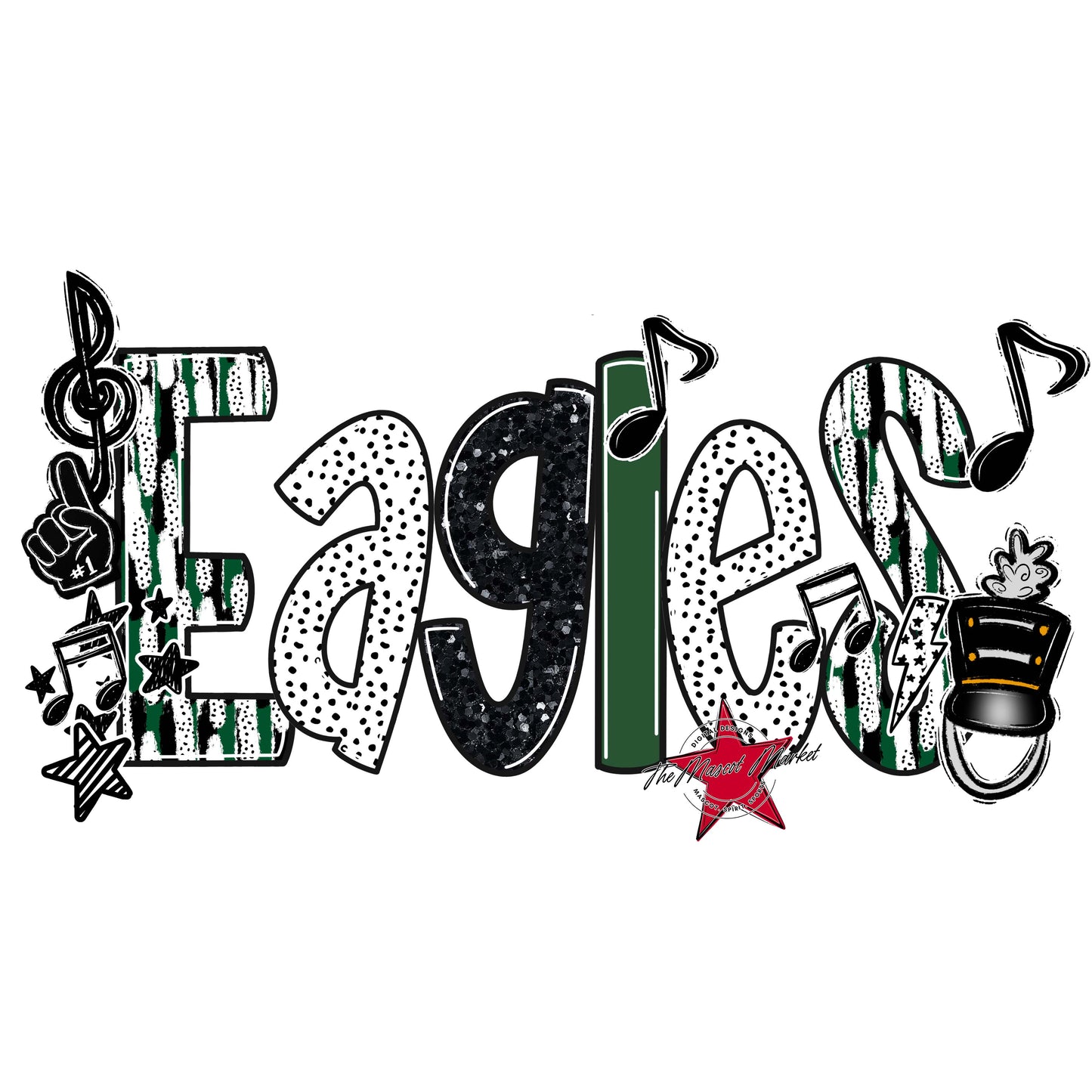 Eagles Band Scrape-Green