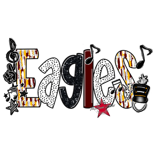 Eagles Band Scrape-Maroon & Yellow