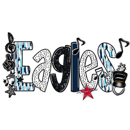 Eagles Band Scrape-Navy & Columbia Blue
