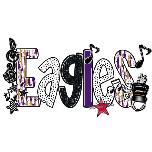 Eagles Band Scrape-Purple & Gold