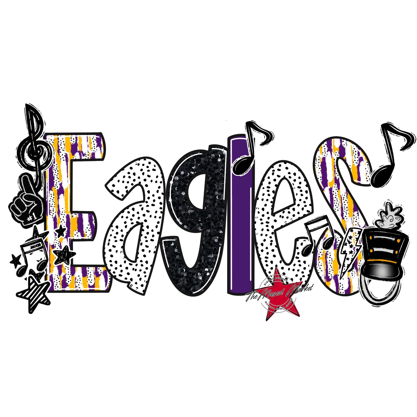 Eagles Band Scrape-Purple & Yellow