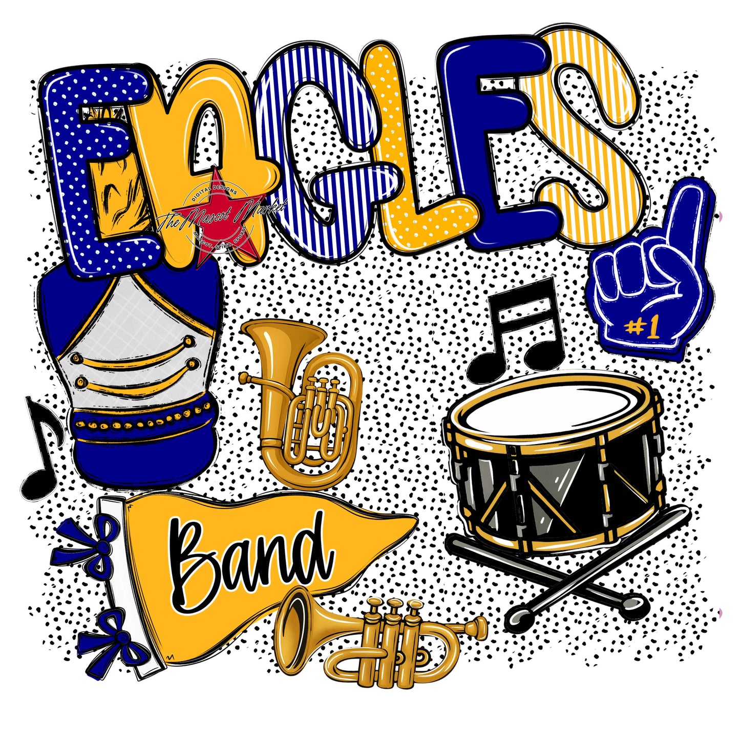 Eagles Band Spirit-Blue & Yellow