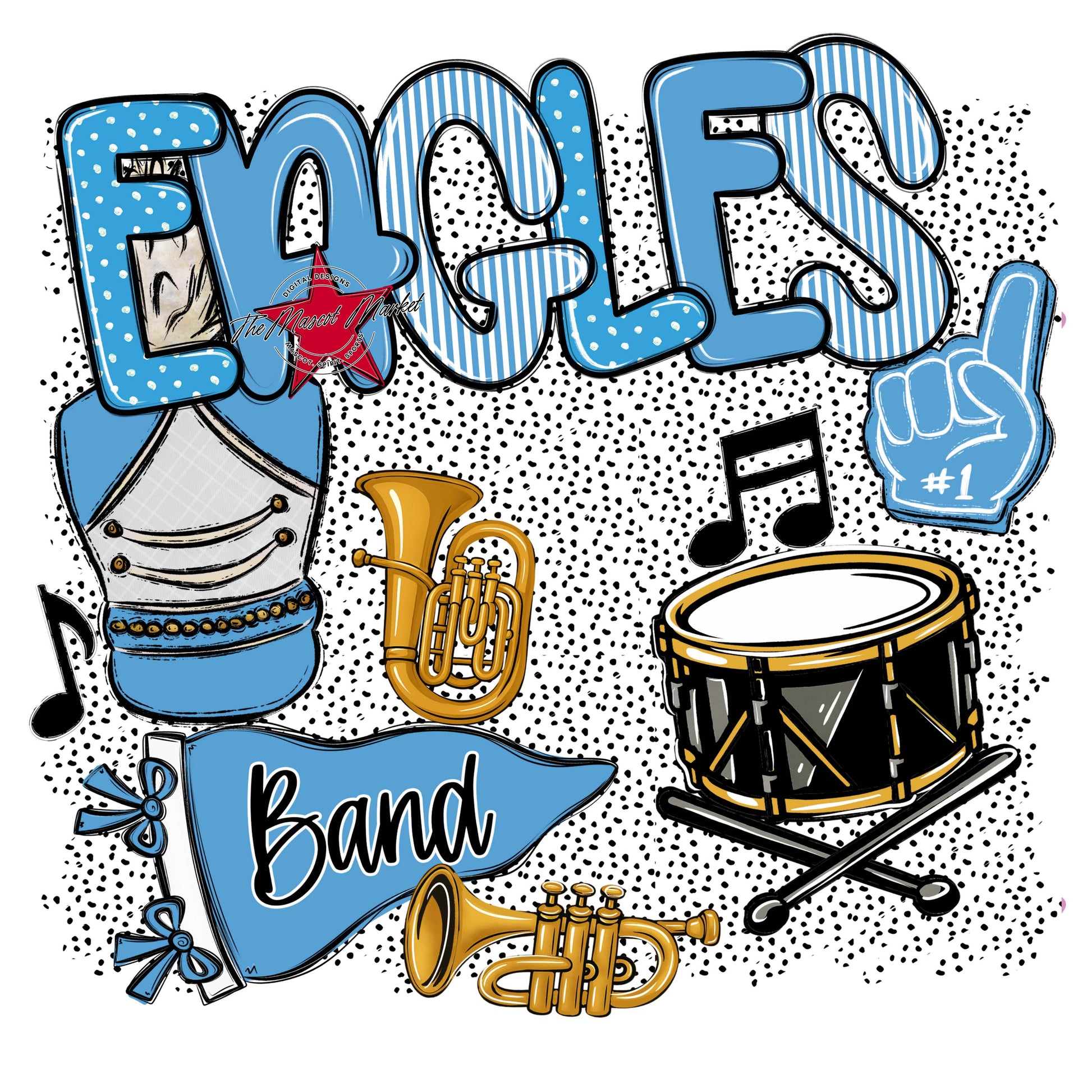 Eagles Band Spirit-Carolina Blue