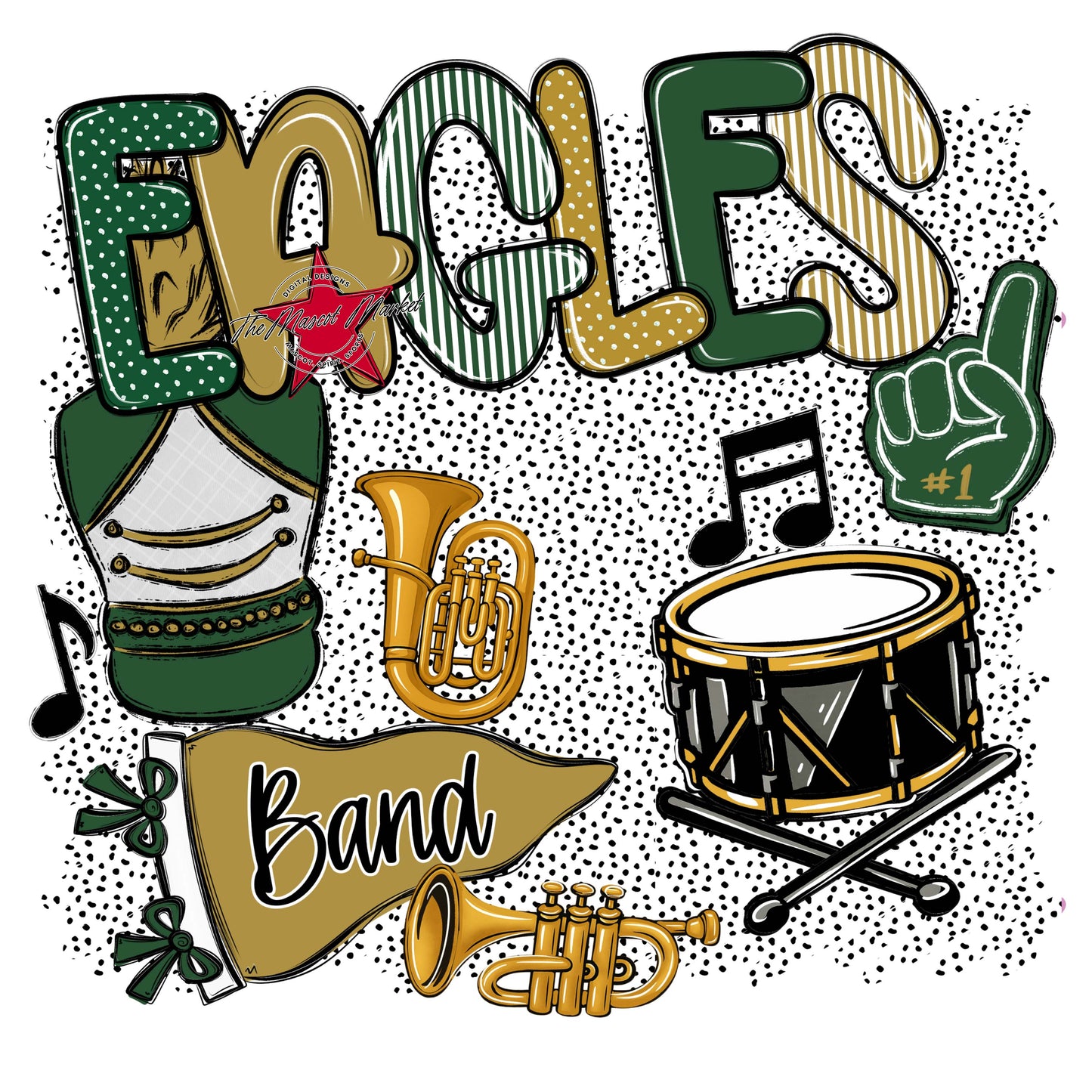 Eagles Band Spirit-Green & Gold