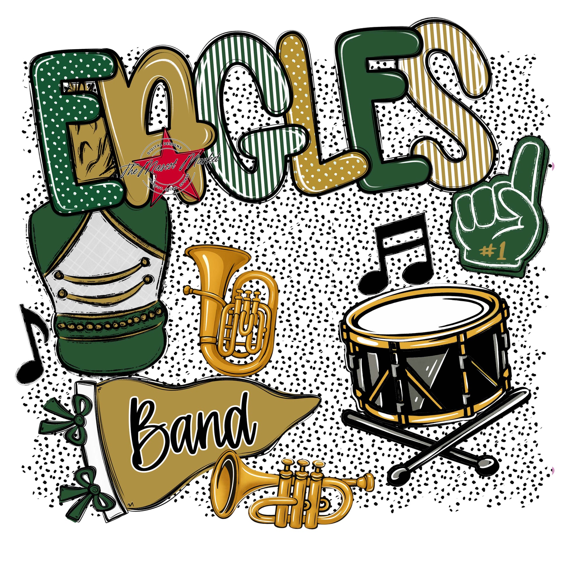 Eagles Band Spirit-Green & Gold