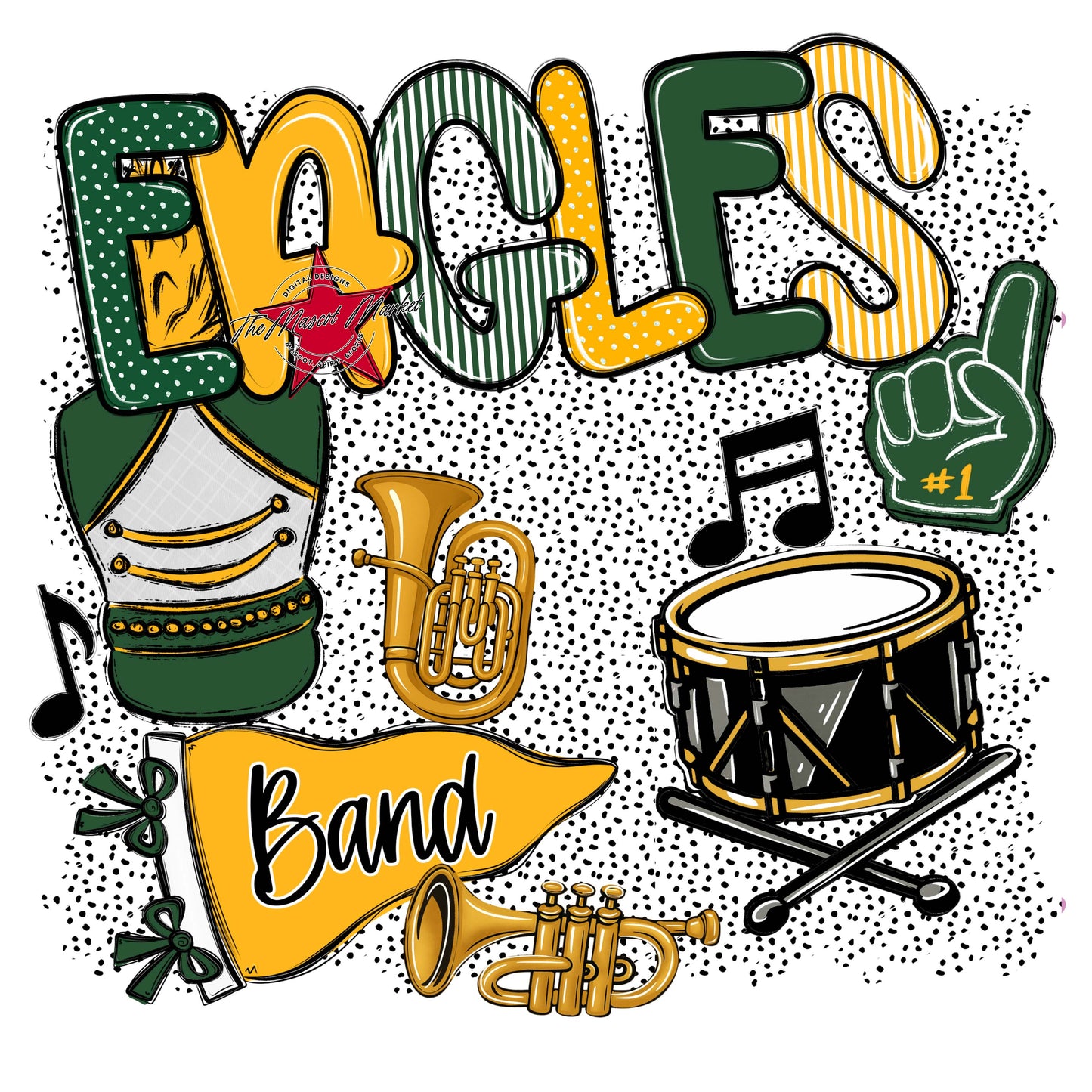 Eagles Band Spirit-Green & Yellow