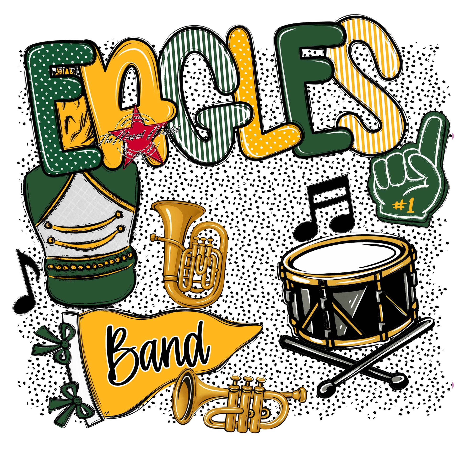 Eagles Band Spirit-Green & Yellow