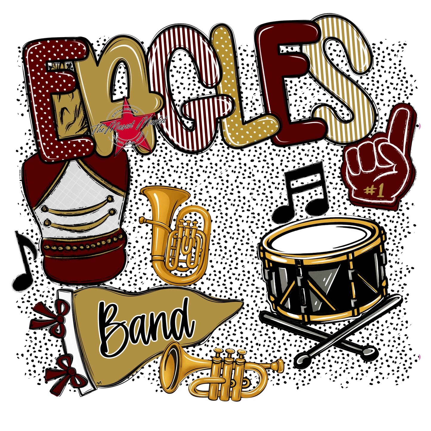 Eagles Band Spirit-Maroon & Gold
