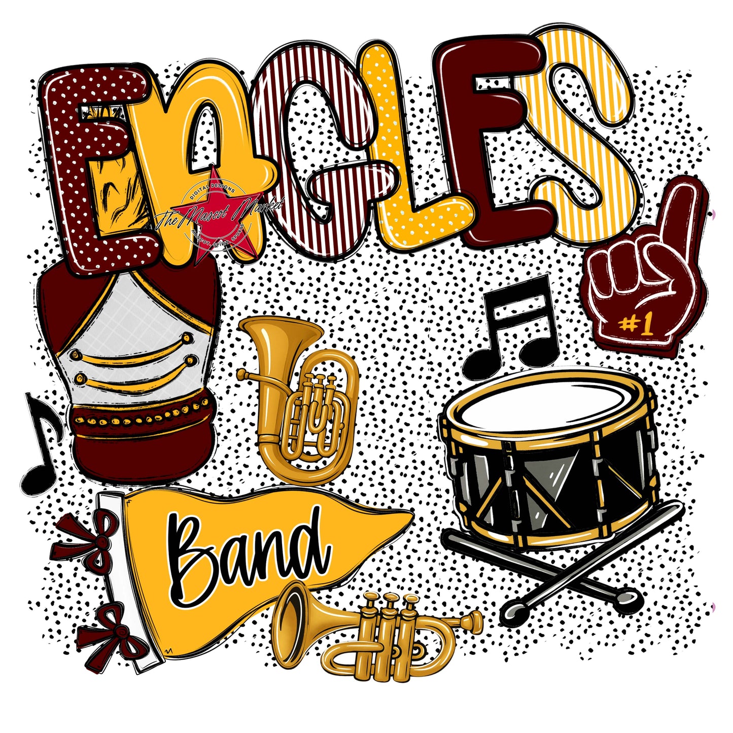 Eagles Band Spirit-Maroon & Yellow