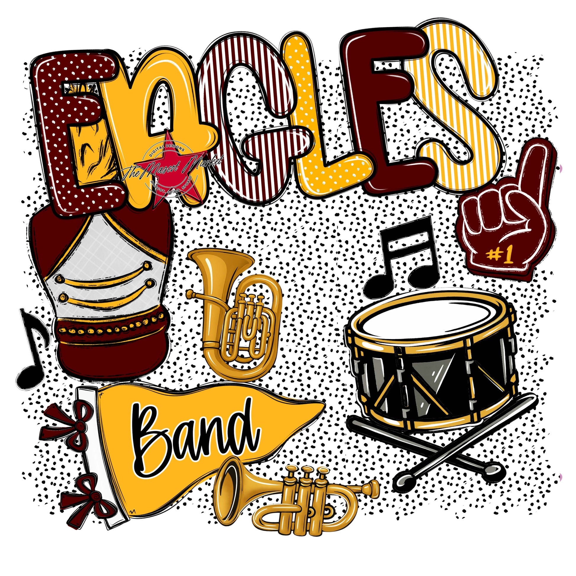 Eagles Band Spirit-Maroon & Yellow