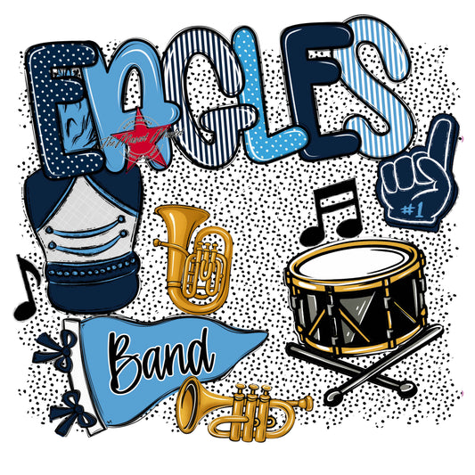 Eagles Band Spirit-Navy & Carolina Blue