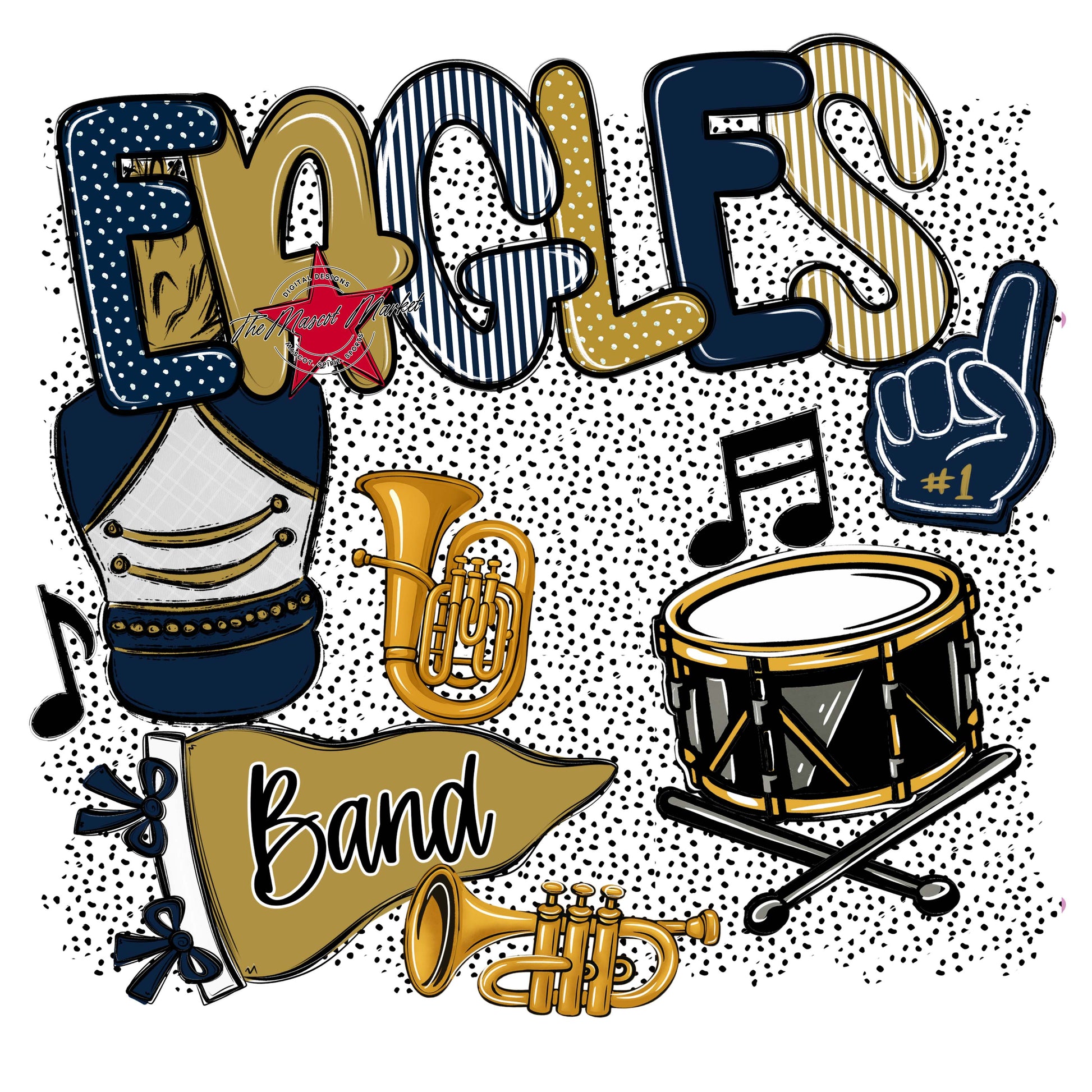 Eagles Band Spirit-Navy & Gold