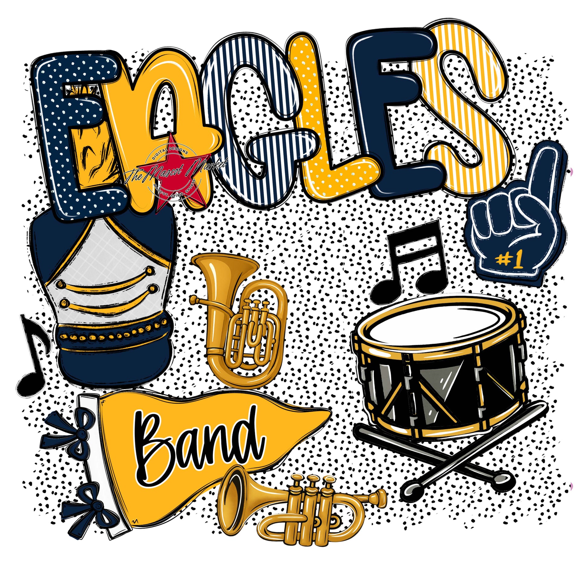 Eagles Band Spirit-Navy & Yellow