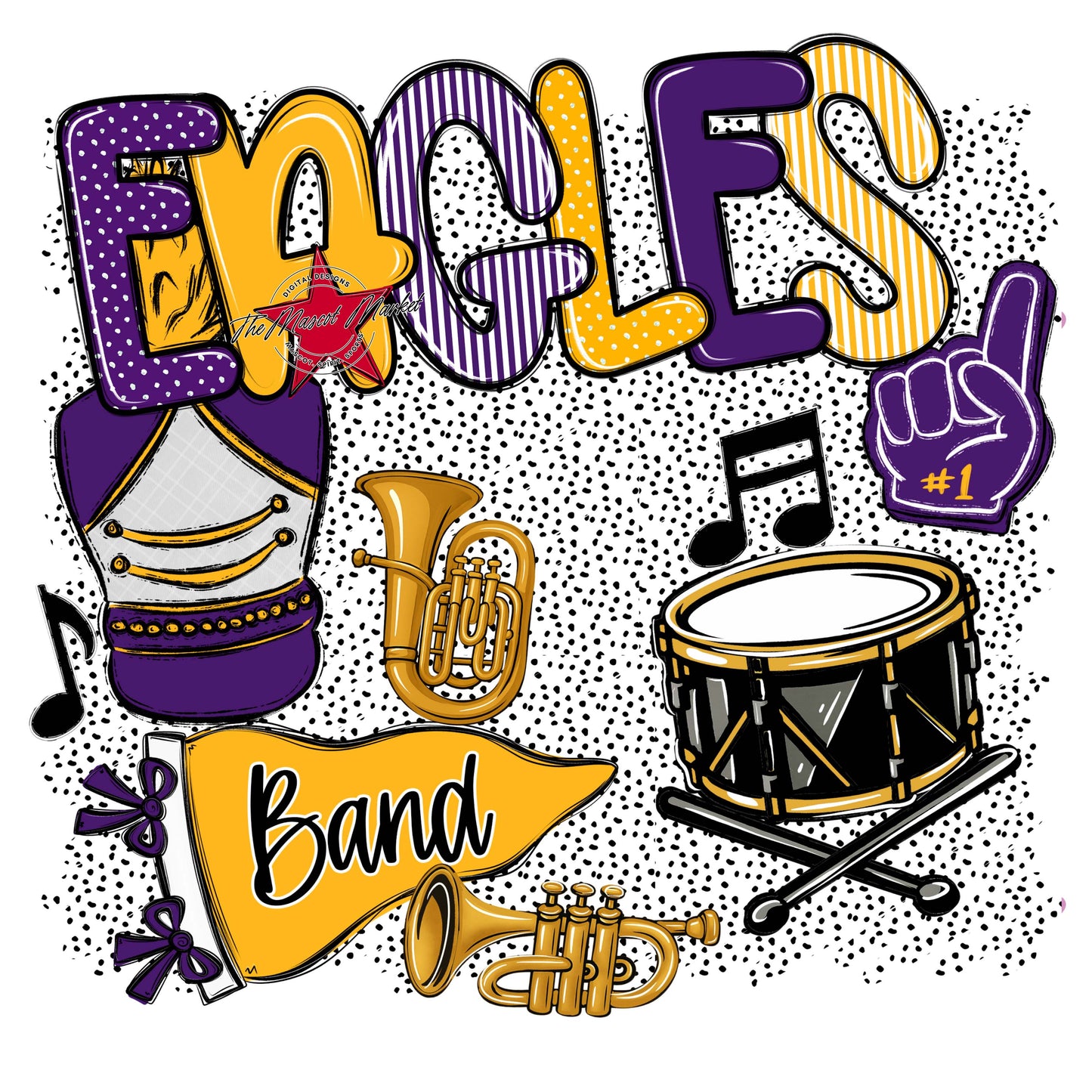 Eagles Band Spirit-Purple & Yellow
