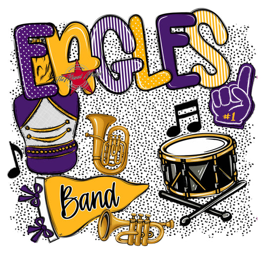 Eagles Band Spirit-Purple & Yellow