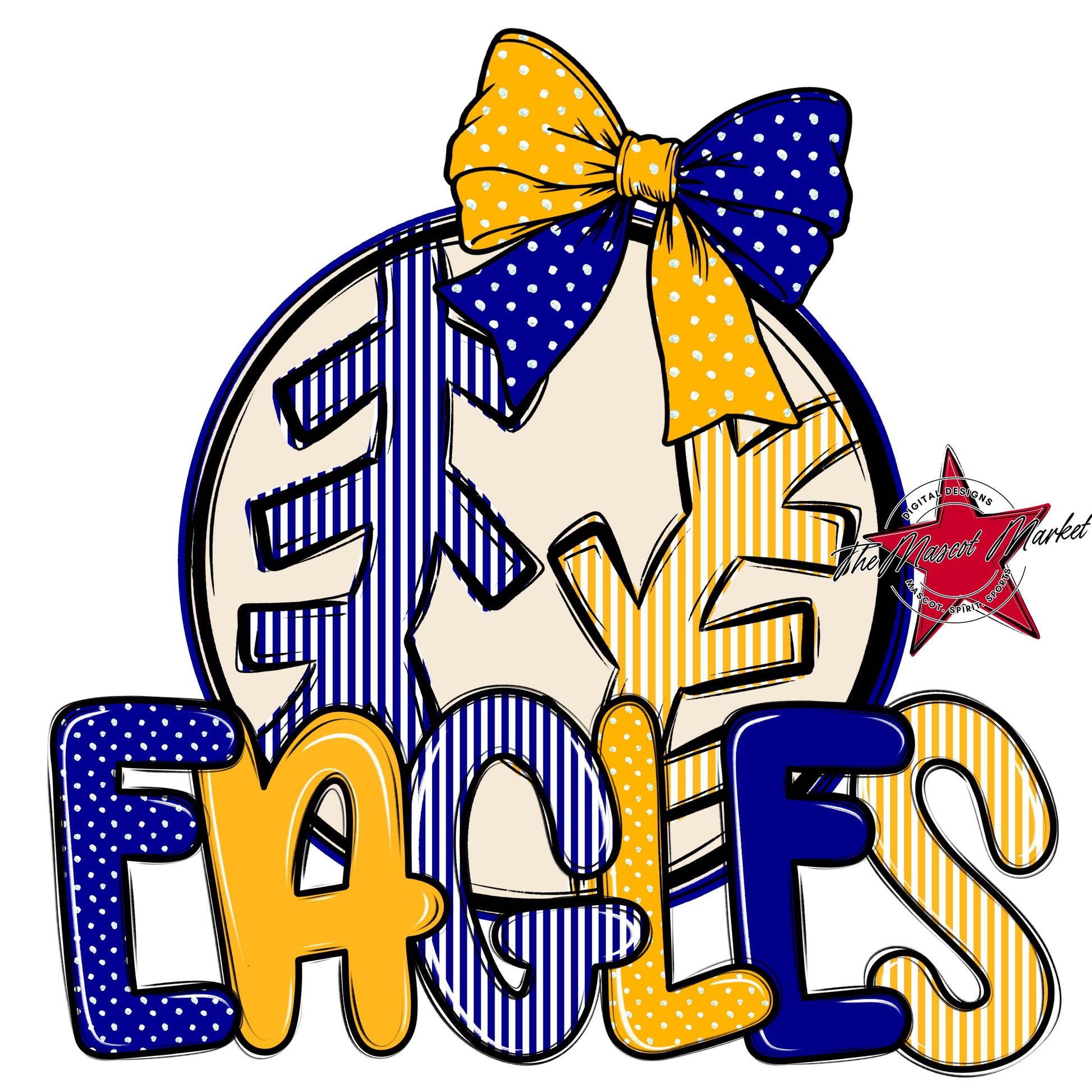Eagles Baseball-Softball Spirit Design-Blue & Yellow
