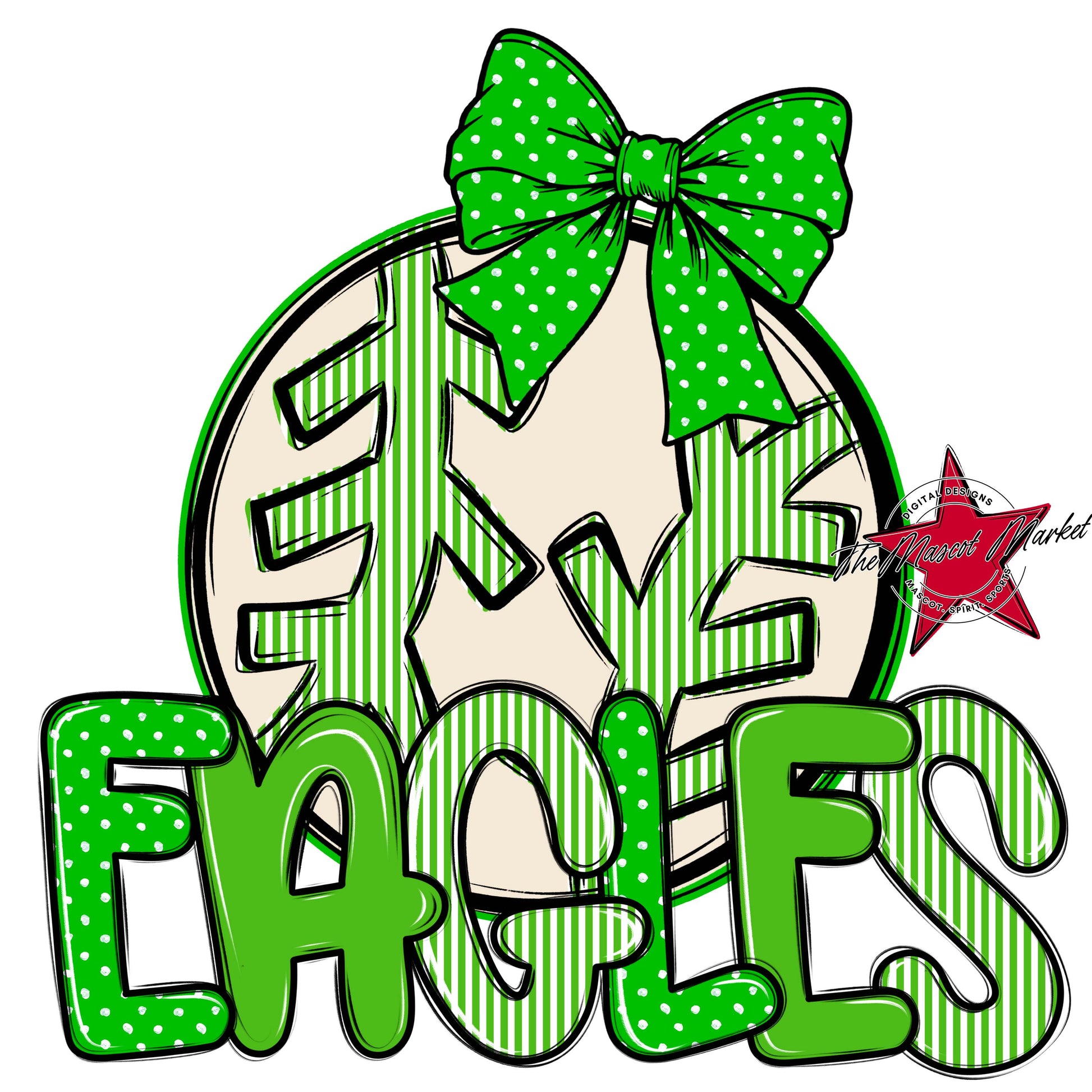 Eagles Baseball-Softball Spirit Design-Bright Green