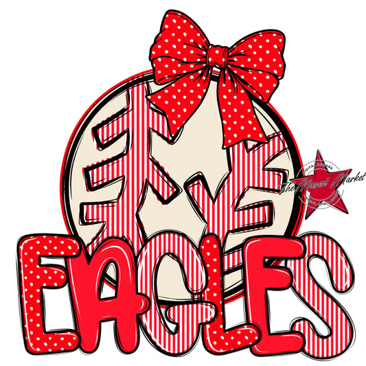 Eagles Baseball-Softball Spirit Design-Bright Red
