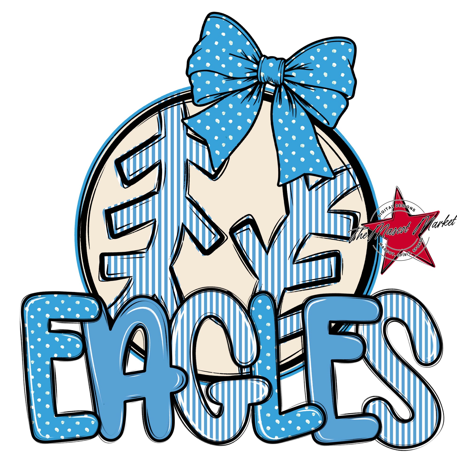 Eagles Baseball-Softball Spirit Design-Carolina Blue