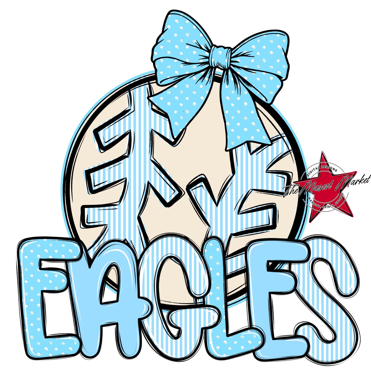 Eagles Baseball-Softball Spirit Design-Columbia Blue