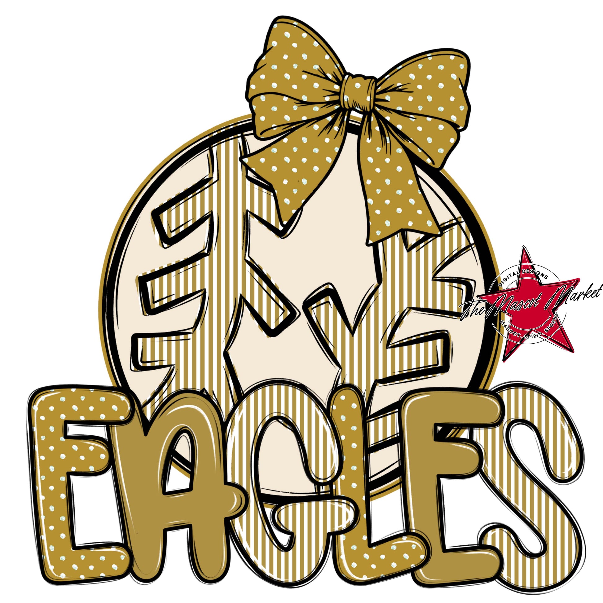 Eagles Baseball-Softball Spirit Design-Gold