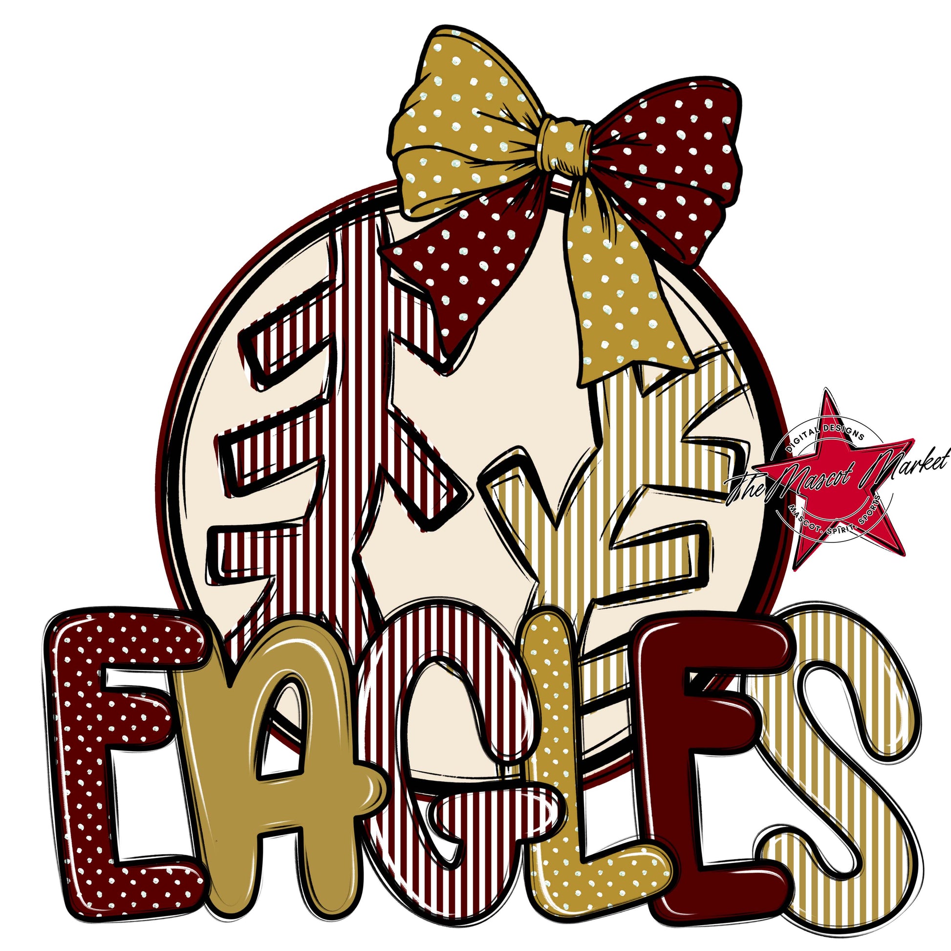 Eagles Baseball-Softball Spirit Design-Maroon & Gold