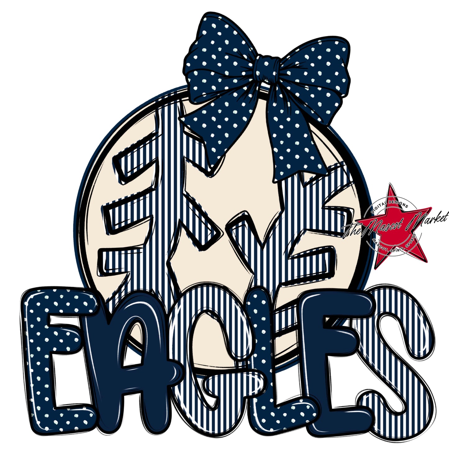 Eagles Baseball-Softball Spirit Design-Navy