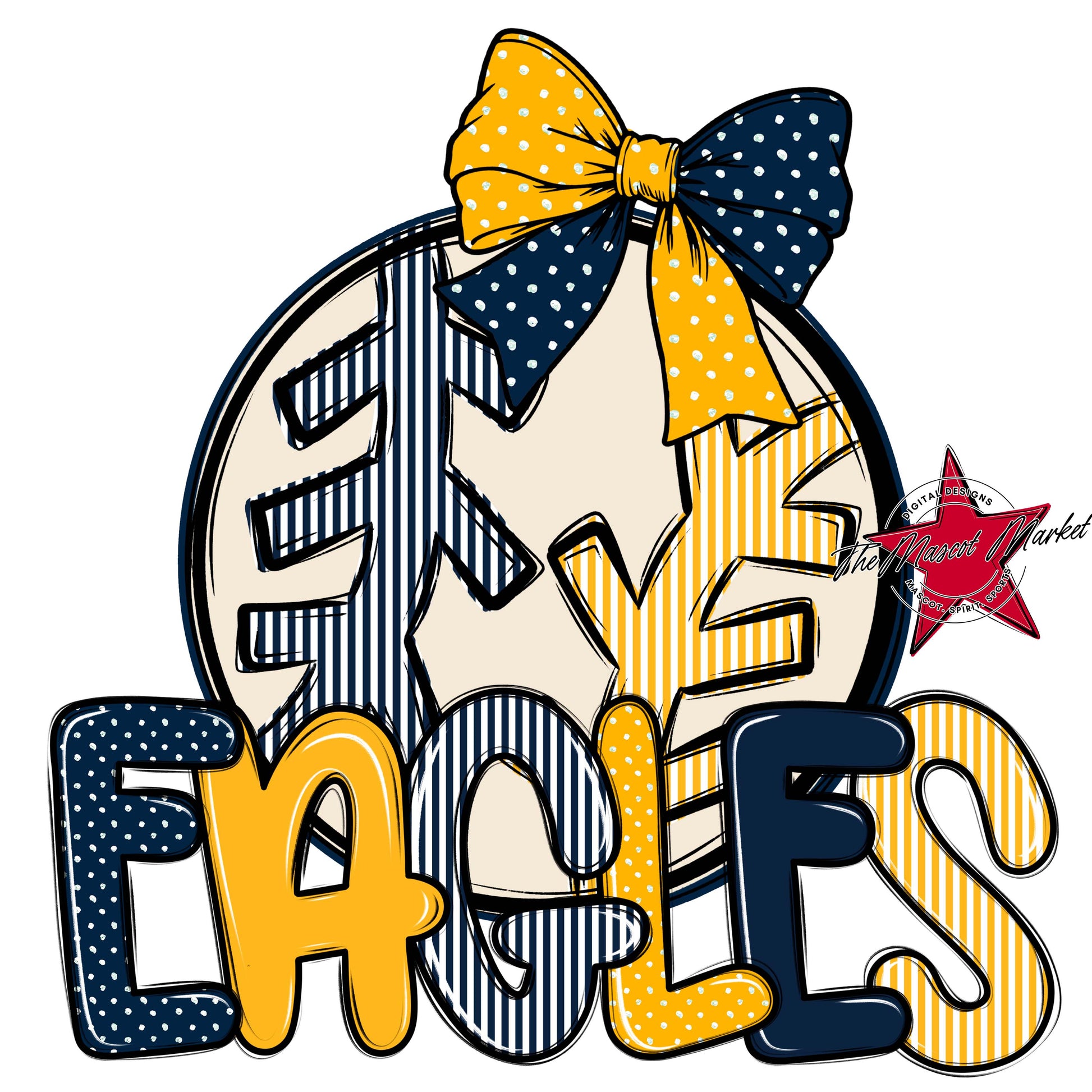 Eagles Baseball-Softball Spirit Design-Navy & Yellow