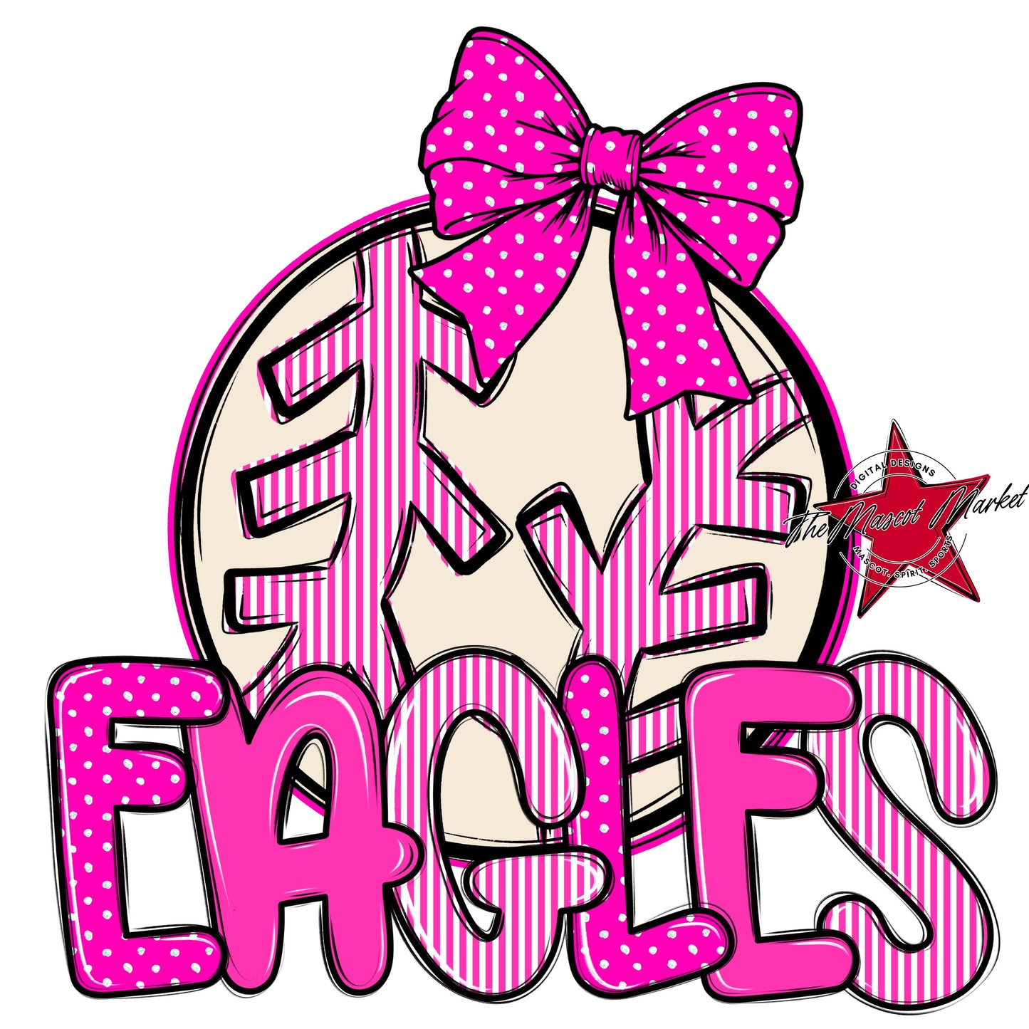 Eagles Baseball-Softball Spirit Design-Pink