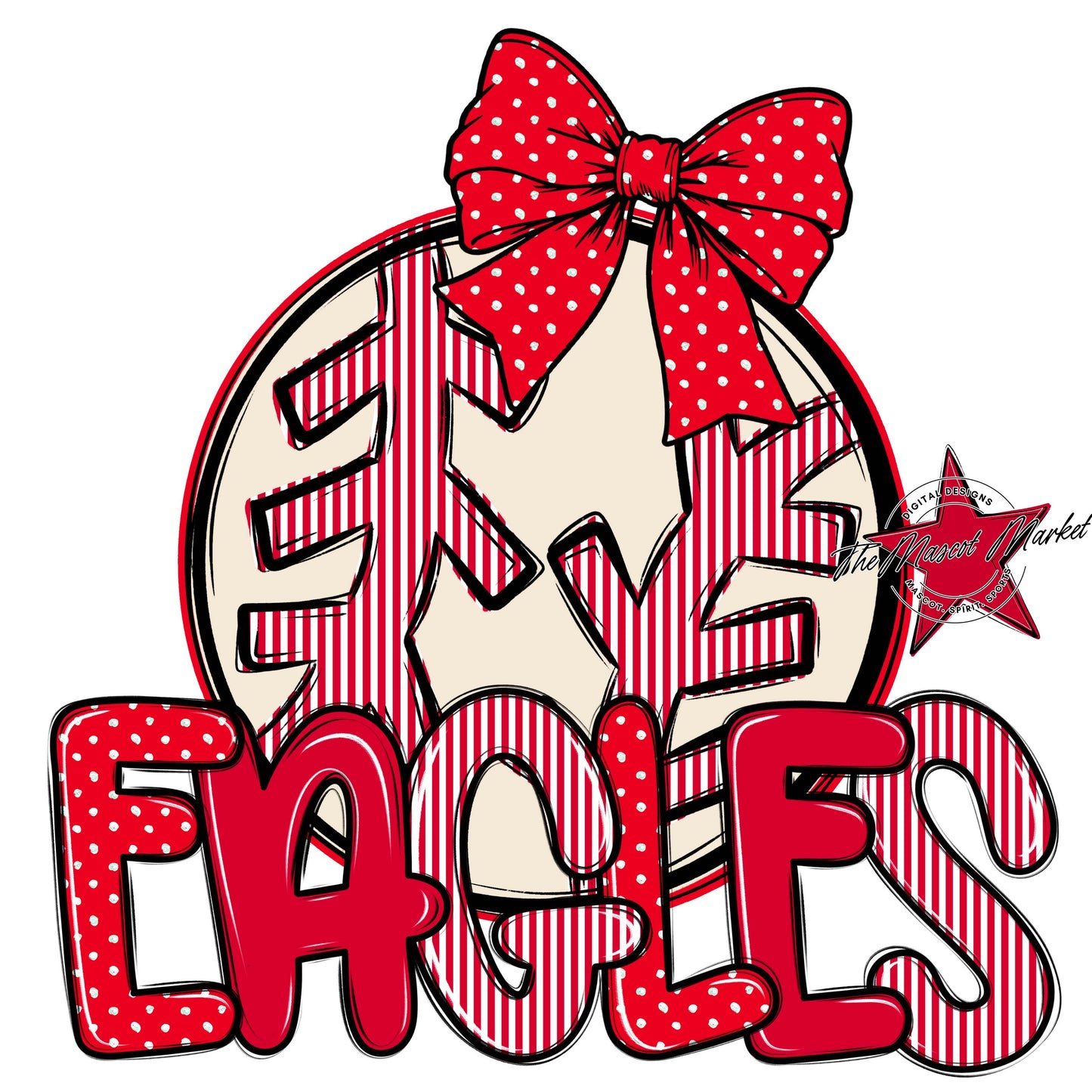 Eagles Baseball-Softball Spirit Design-Red