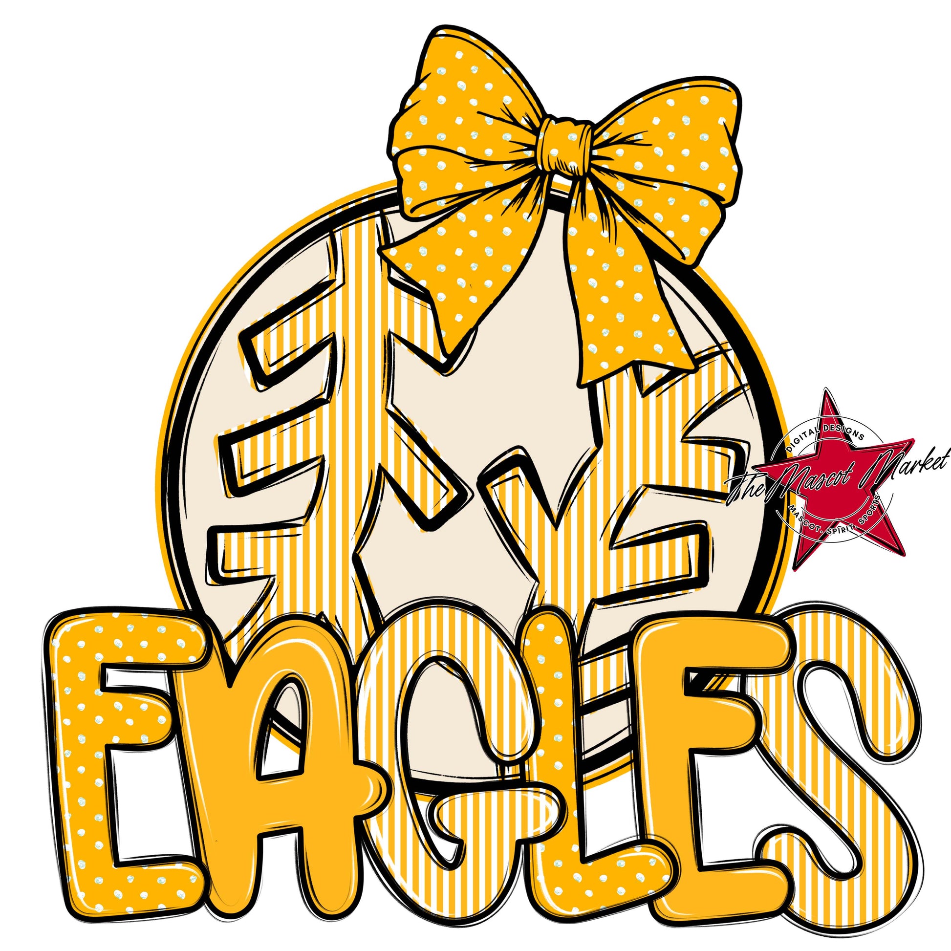 Eagles Baseball-Softball Spirit Design-Yellow