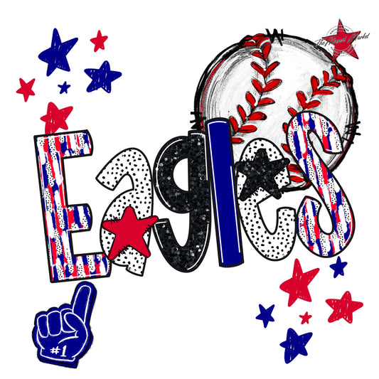 Eagles Baseball Scrape-Blue & Red
