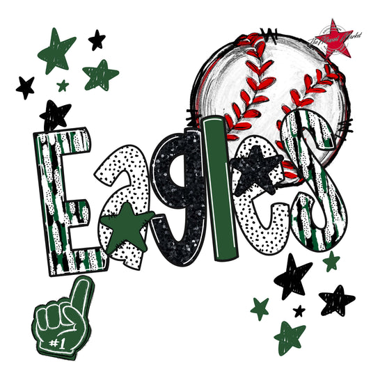 Eagles Baseball Scrape-Green