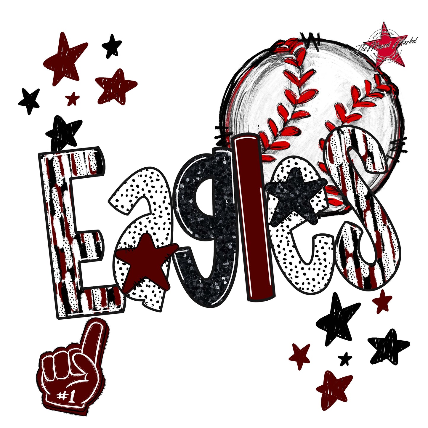 Eagles Baseball Scrape-Maroon