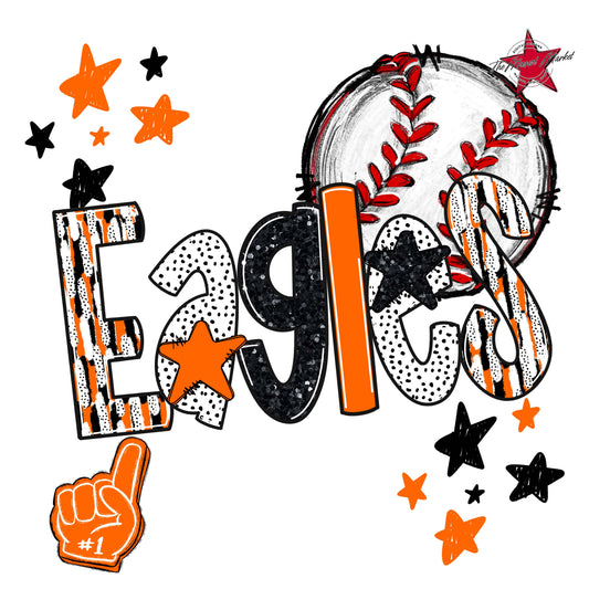 Eagles Baseball Scrape-Orange