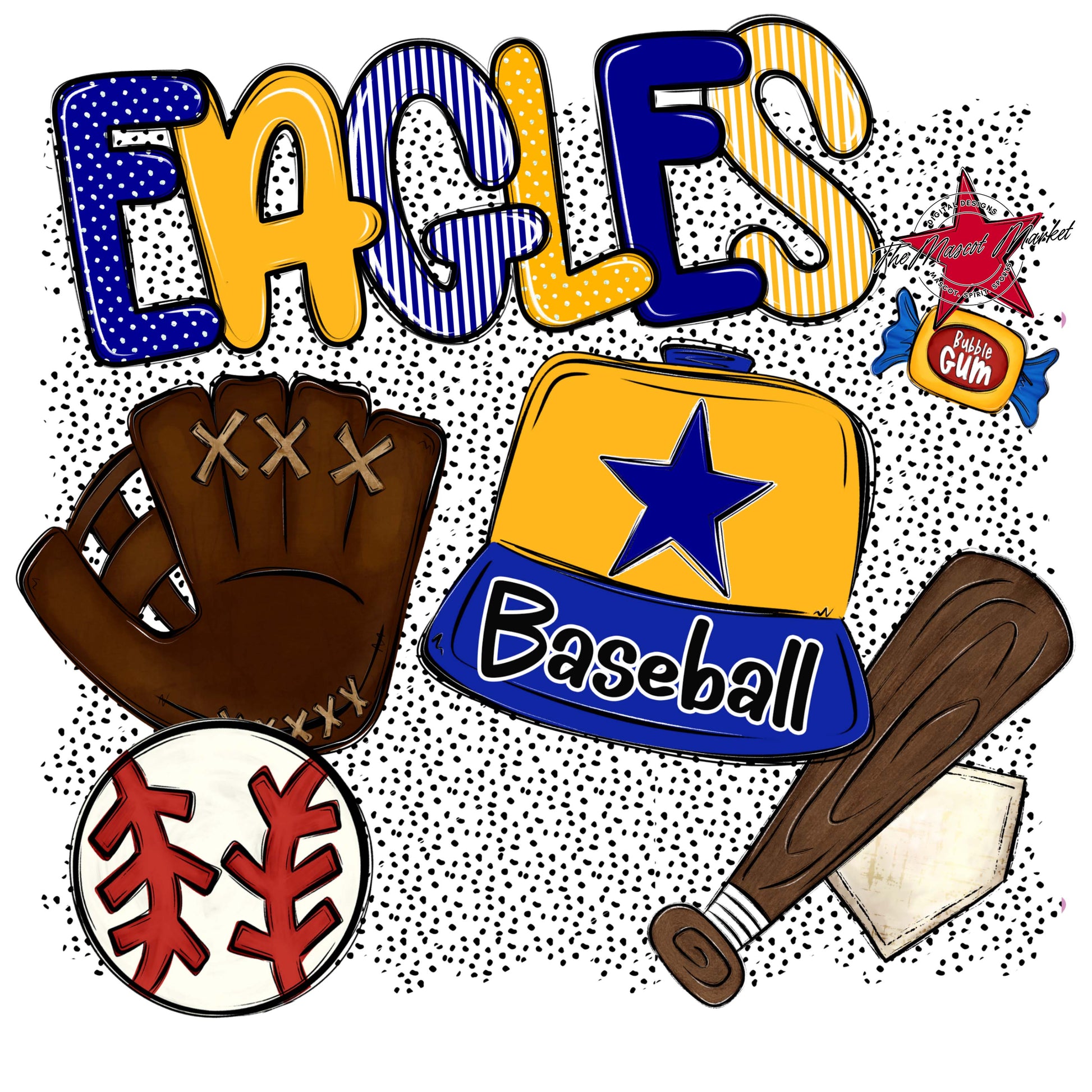 Eagles Baseball Spirit-Blue & Yellow