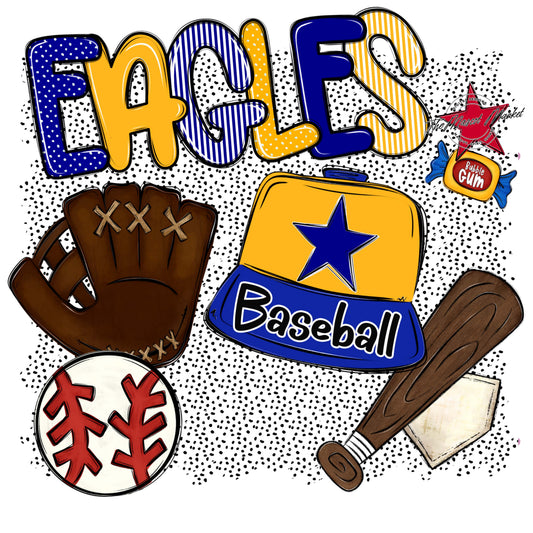 Eagles Baseball Spirit-Blue & Yellow