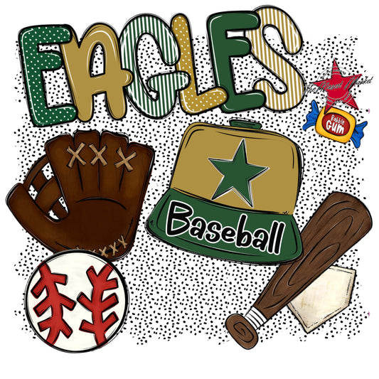 Eagles Baseball Spirit-Green & Gold